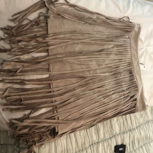 Union of Angels Tan skirt w fringe